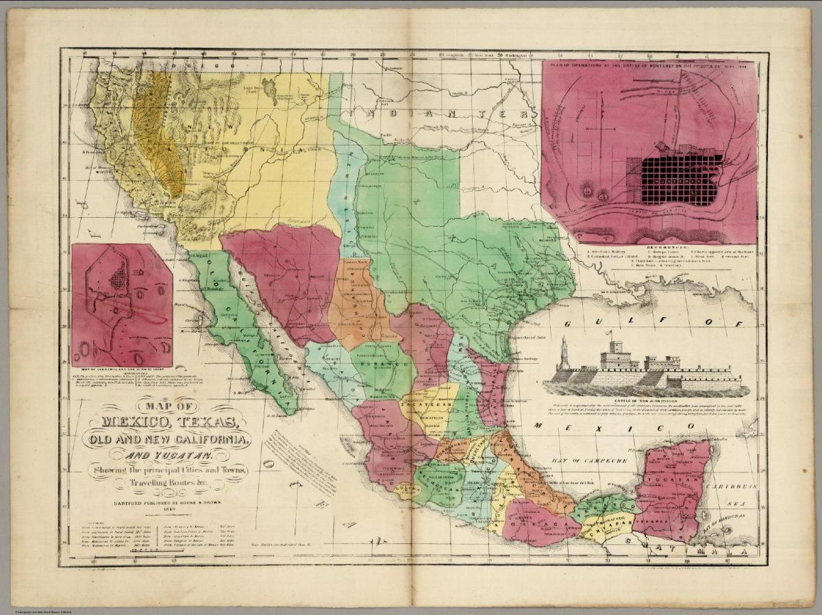 Mexiko mapa staré