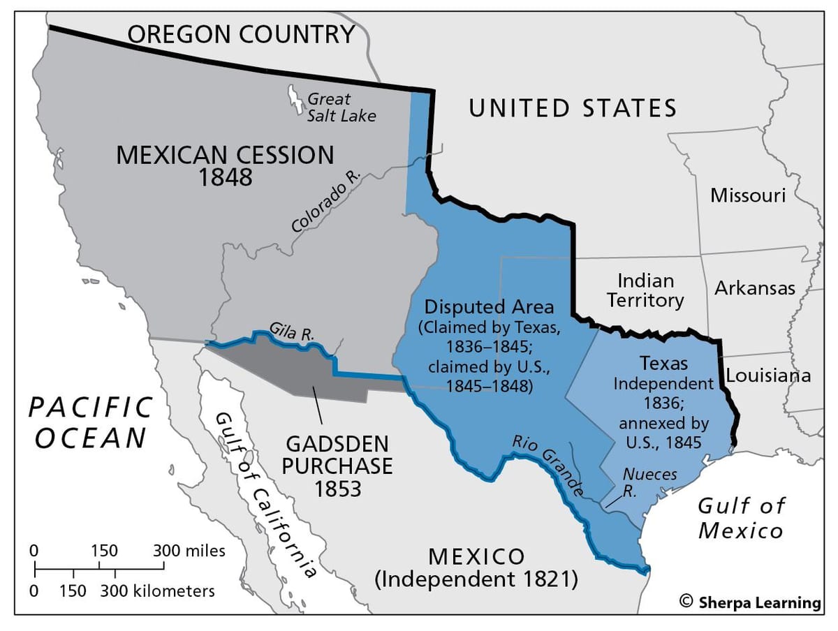 mapa mexickej odstúpení