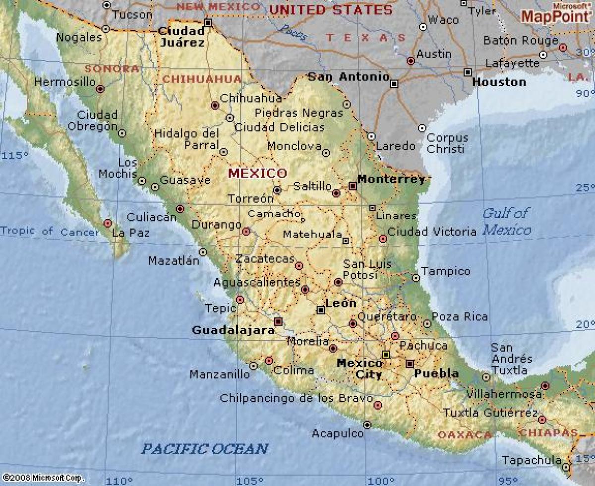 geografia Mexiko mapu