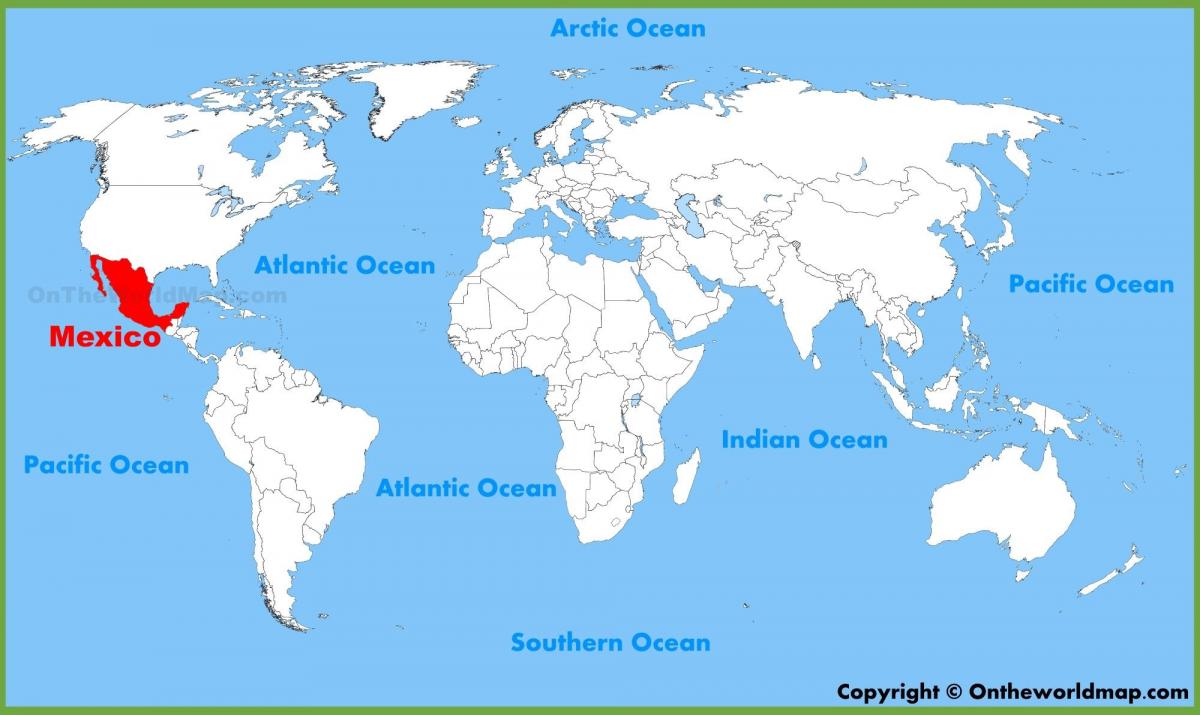 mapa sveta s Mexikom