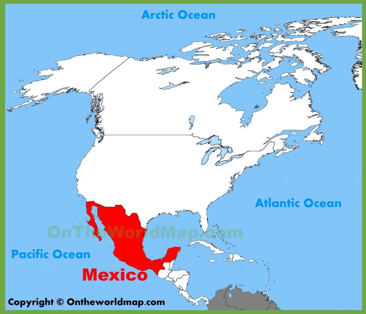 Mexiko polohy na mape