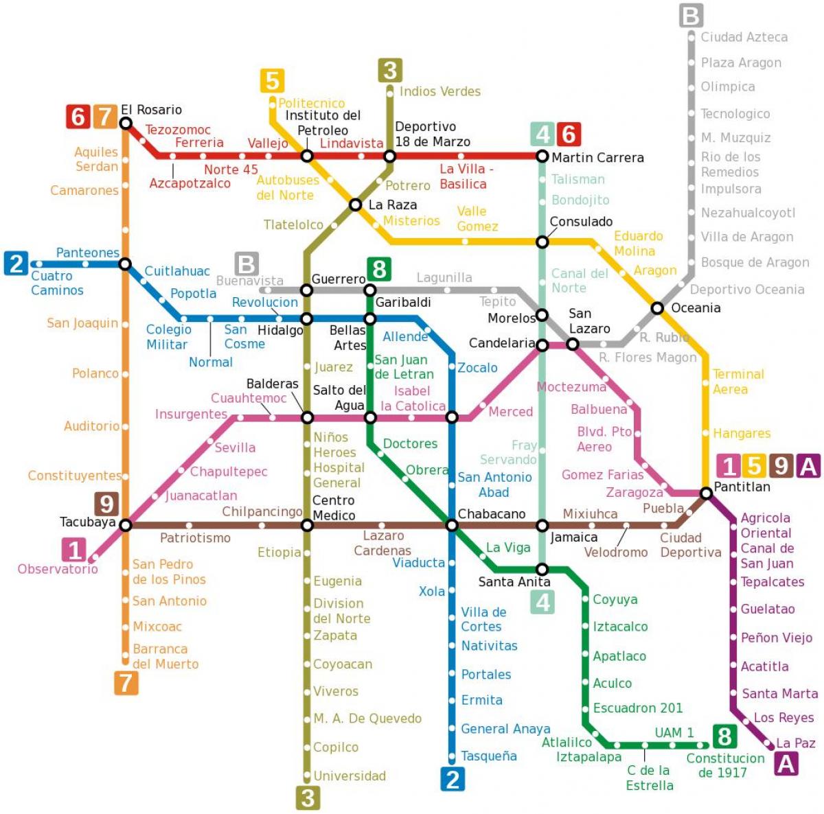metro mapu Mexika