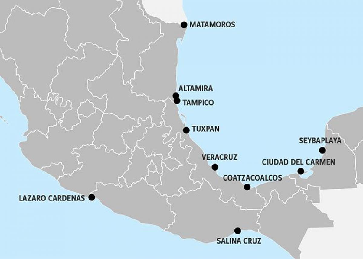 mapu Mexika porty