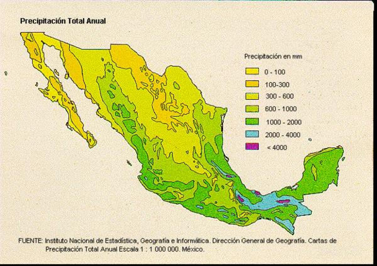 počasie mapu pre Mexiko