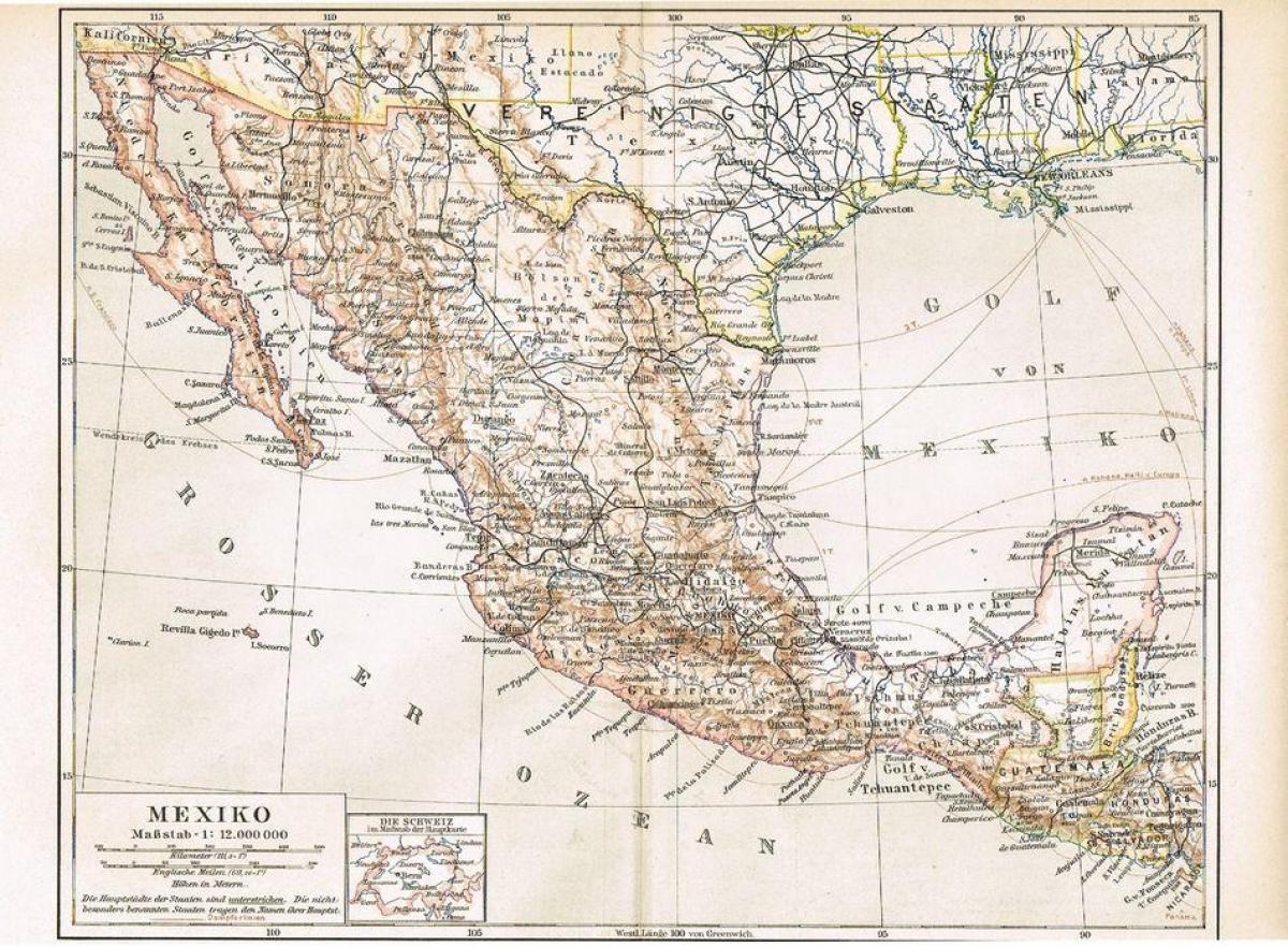 Mexiko staré mapu
