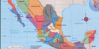 Aztec Mexiko mapu
