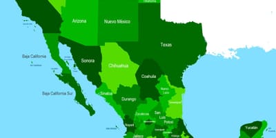 Mapa juhozápade Mexika