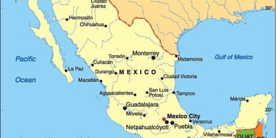 Krajiny Mexiko mapu