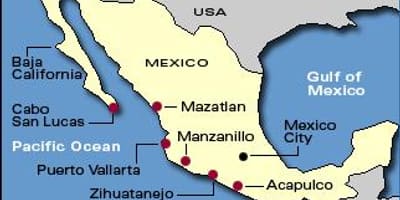 Mapa mexická riviéra