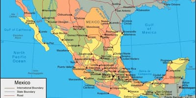 Western Mexiko mapu