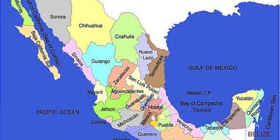 Mexiko mapa štátov