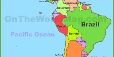 Mapa Mexiko južná amerika
