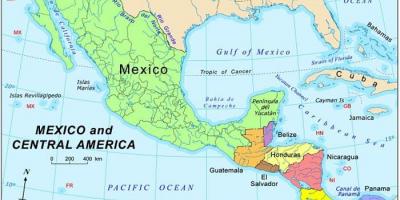 Mapu Mexika a strednej ameriky