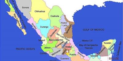 Mexiko mapa štátov