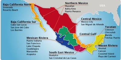Mapa mexická riviéra