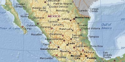 Geografia Mexiko mapu