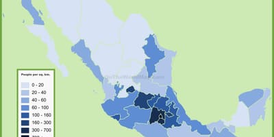 Hustota obyvateľstva mapu Mexika
