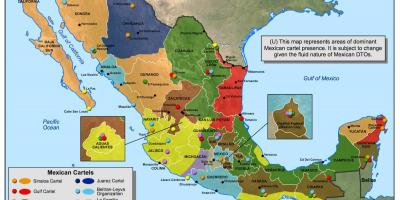 Mexických kartelov mapu