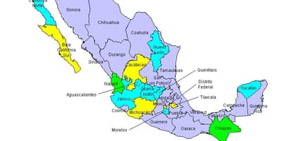 Mapa Mexicos štáty