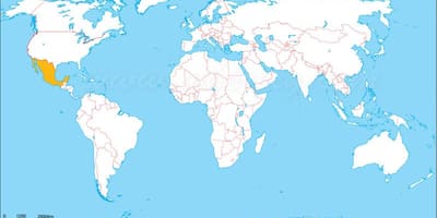 Mexiko mape sveta umiestnenie