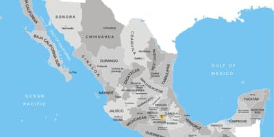 Mapu Mexika provincií