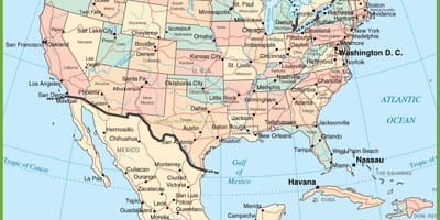 Mapa usa, Mexiko