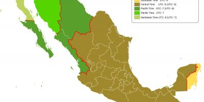 Časové pásmo mapu Mexika