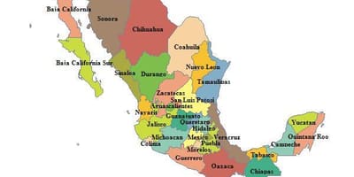 Mapu Mexika provincií