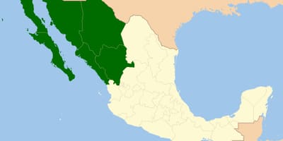 Mapa severozápade Mexika