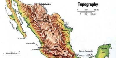 Mexiko topografických máp
